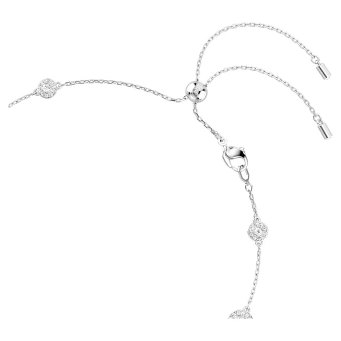 Una Angelic Necklace Round Cut, Double Sided Motifs, White, Rhodium Plated Una Angelic Necklace Round Cut, Double Sided Motifs, White, Rhodium Plated
