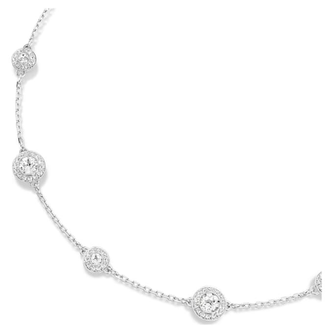 Una Angelic Necklace Round Cut, Double Sided Motifs, White, Rhodium Plated Una Angelic Necklace Round Cut, Double Sided Motifs, White, Rhodium Plated