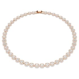Una Angelic Necklace Round Cut, Medium, White, Rose Gold-Tone Plated Una Angelic Necklace Round Cut, Medium, White, Rose Gold-Tone Plated