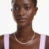 Una Angelic Necklace Round Cut, Small, White, Gold-Tone Plated Una Angelic Necklace Round Cut, Small, White, Gold-Tone Plated