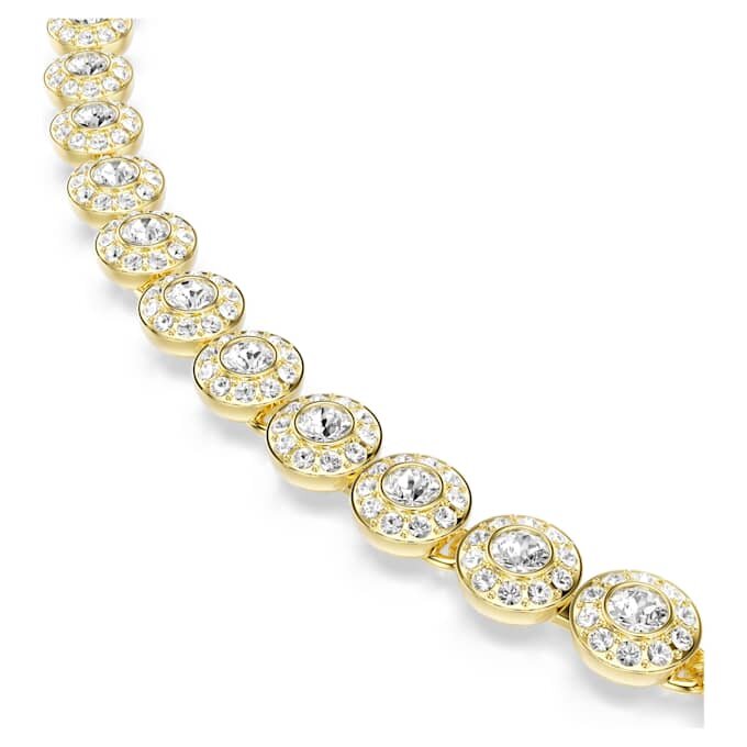Una Angelic Necklace Round Cut, Small, White, Gold-Tone Plated Una Angelic Necklace Round Cut, Small, White, Gold-Tone Plated
