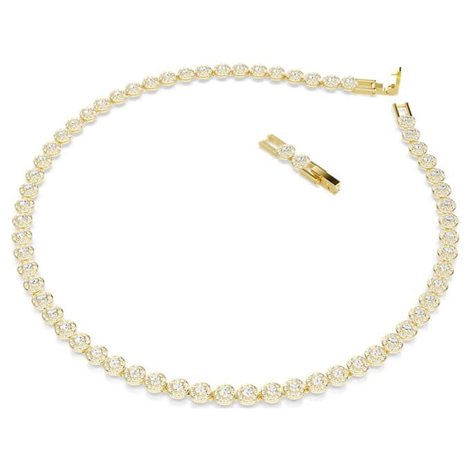 Una Angelic Necklace Round Cut, Small, White, Gold-Tone Plated Una Angelic Necklace Round Cut, Small, White, Gold-Tone Plated