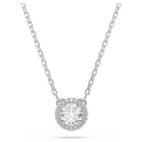 Una Angelic Pendant Round Cut, Pavé, White, Rhodium Plated Una Angelic Pendant Round Cut, Pavé, White, Rhodium Plated