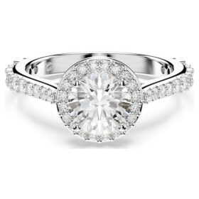 Una Angelic Ring Round Cut, White, Silver-Tone Finish Una Angelic Ring Round Cut, White, Silver-Tone Finish