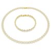 Una Angelic Set Round Cut, White, Gold-Tone Plated Una Angelic Set Round Cut, White, Gold-Tone Plated