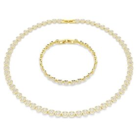 Una Angelic Set Round Cut, White, Gold-Tone Plated Una Angelic Set Round Cut, White, Gold-Tone Plated