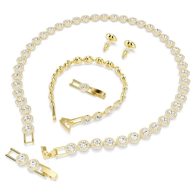 Una Angelic Set Set (3), Round Cut, White, Gold-Tone Plated Una Angelic Set Set (3), Round Cut, White, Gold-Tone Plated