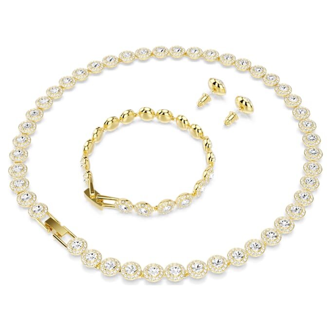 Una Angelic Set Set (3), Round Cut, White, Gold-Tone Plated Una Angelic Set Set (3), Round Cut, White, Gold-Tone Plated