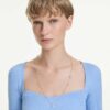 Una Angelic Strandage Crystal Pearl, Round Cut, White, Gold-Tone Plated Una Angelic Strandage Crystal Pearl, Round Cut, White, Gold-Tone Plated