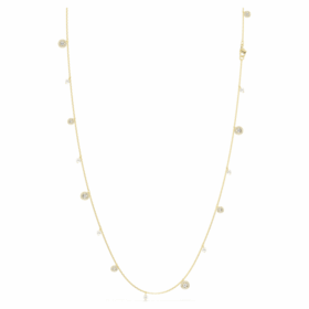 Una Angelic Strandage Crystal Pearl, Round Cut, White, Gold-Tone Plated Una Angelic Strandage Crystal Pearl, Round Cut, White, Gold-Tone Plated