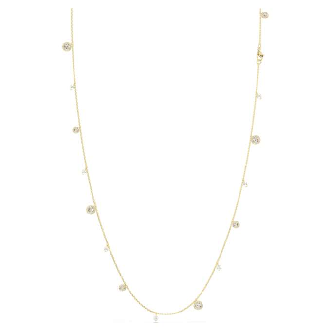 Una Angelic Strandage Crystal Pearl, Round Cut, White, Gold-Tone Plated Una Angelic Strandage Crystal Pearl, Round Cut, White, Gold-Tone Plated