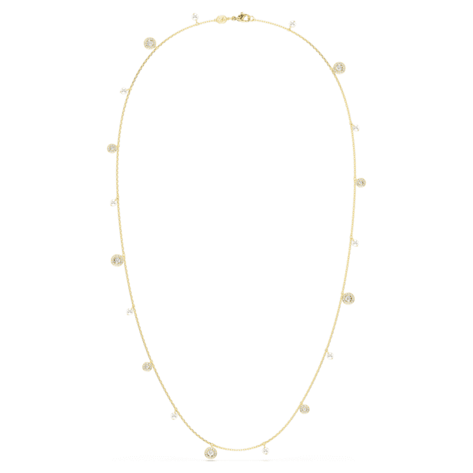 Una Angelic Strandage Crystal Pearl, Round Cut, White, Gold-Tone Plated Una Angelic Strandage Crystal Pearl, Round Cut, White, Gold-Tone Plated