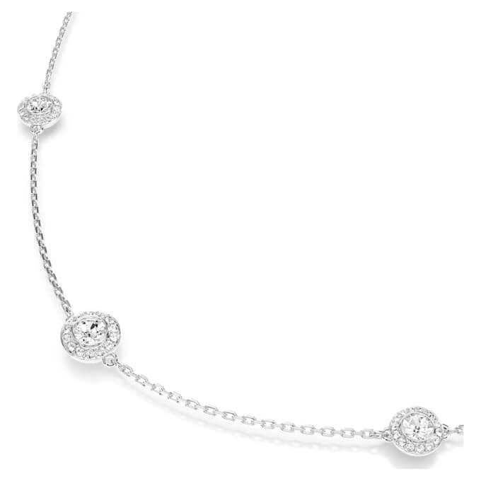 Una Angelic Strandage Round Cut, White, Rhodium Plated Una Angelic Strandage Round Cut, White, Rhodium Plated