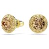Una Angelic Stud Earrings Round Cut, Caramel, Gold-Tone Plated Una Angelic Stud Earrings Round Cut, Caramel, Gold-Tone Plated