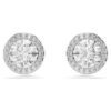Una Angelic Stud Earrings Round Cut, Pavé, White, Rhodium Plated Una Angelic Stud Earrings Round Cut, Pavé, White, Rhodium Plated