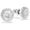 Una Angelic Stud Earrings Round Cut, Pavé, White, Rhodium Plated Una Angelic Stud Earrings Round Cut, Pavé, White, Rhodium Plated