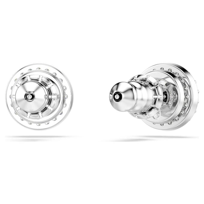 Una Angelic Stud Earrings Round Cut, Pavé, White, Rhodium Plated Una Angelic Stud Earrings Round Cut, Pavé, White, Rhodium Plated