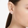 Una Angelic Stud Earrings Round Cut, Pavé, White, Rose Gold-Tone Plated Una Angelic Stud Earrings Round Cut, Pavé, White, Rose Gold-Tone Plated