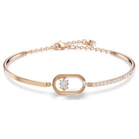 Una Bracelet Round Cut, Oval Shape, White, Rose Gold-Tone Plated