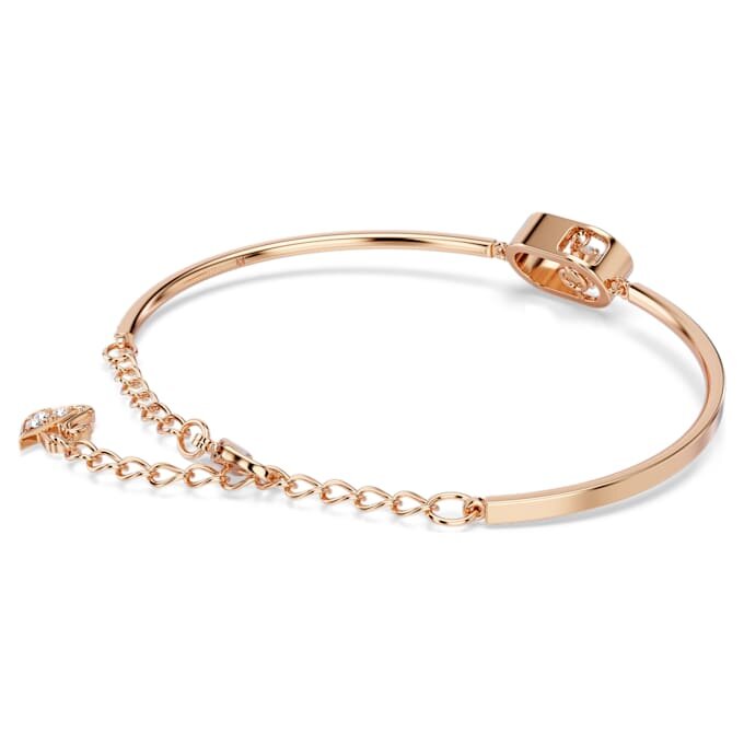 Una Bracelet Round Cut, Oval Shape, White, Rose Gold-Tone Plated Una Bracelet Round Cut, Oval Shape, White, Rose Gold-Tone Plated