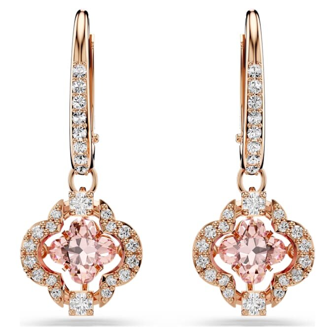 Una Drop Earrings Clover, Pink, Rose Gold-Tone Plated Una Drop Earrings Clover, Pink, Rose Gold-Tone Plated