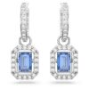 Una Drop Earrings Octagon Cut, Blue, Rhodium Plated Una Drop Earrings Octagon Cut, Blue, Rhodium Plated