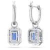 Una Drop Earrings Octagon Cut, Blue, Rhodium Plated Una Drop Earrings Octagon Cut, Blue, Rhodium Plated