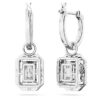 Una Drop Earrings Octagon Cut, White, Rhodium Plated Una Drop Earrings Octagon Cut, White, Rhodium Plated