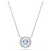 Una Necklace Round Cut, Blue, Rhodium Plated Una Necklace Round Cut, Blue, Rhodium Plated
