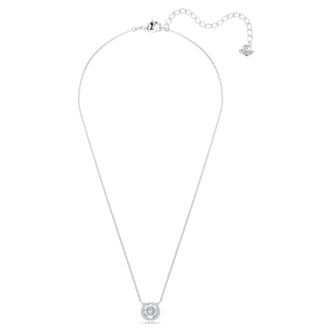 Una Necklace Round Cut, Blue, Rhodium Plated Una Necklace Round Cut, Blue, Rhodium Plated