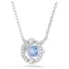 Una Necklace Round Cut, Blue, Rhodium Plated Una Necklace Round Cut, Blue, Rhodium Plated