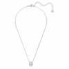 Una Necklace Round Cut, White, Rhodium Plated Una Necklace Round Cut, White, Rhodium Plated