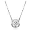 Una Necklace Round Cut, White, Rhodium Plated Una Necklace Round Cut, White, Rhodium Plated
