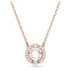 Una Necklace Round Cut, White, Rose Gold-Tone Plated Una Necklace Round Cut, White, Rose Gold-Tone Plated