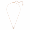 Una Necklace Round Cut, White, Rose Gold-Tone Plated Una Necklace Round Cut, White, Rose Gold-Tone Plated