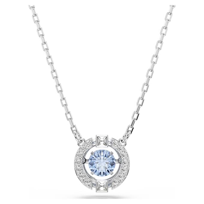 Una Set Round Cut, Blue, Rhodium Plated Una Set Round Cut, Blue, Rhodium Plated