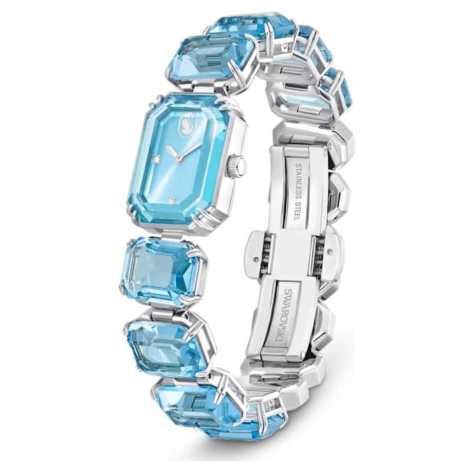 Watch Octagon Cut Bracelet, Blue, Stainless Steel Watch Octagon Cut Bracelet, Blue, Stainless Steel