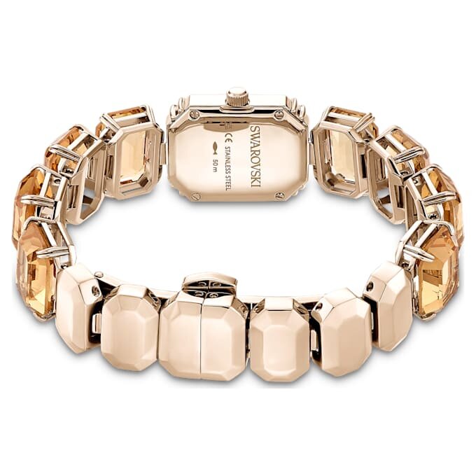 Watch Octagon Cut Bracelet, Brown, Champagne Gold-Tone Finish Watch Octagon Cut Bracelet, Brown, Champagne Gold-Tone Finish