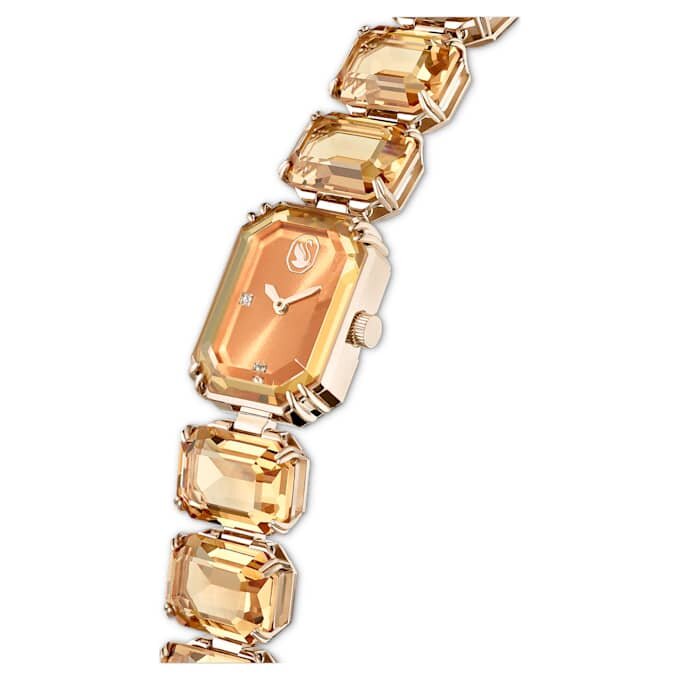 Watch Octagon Cut Bracelet, Brown, Champagne Gold-Tone Finish Watch Octagon Cut Bracelet, Brown, Champagne Gold-Tone Finish