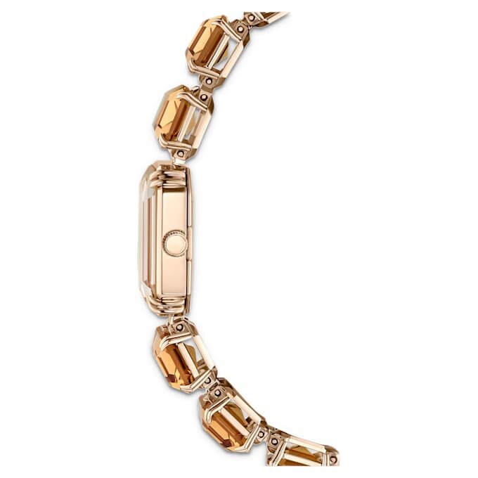 Watch Octagon Cut Bracelet, Brown, Champagne Gold-Tone Finish Watch Octagon Cut Bracelet, Brown, Champagne Gold-Tone Finish