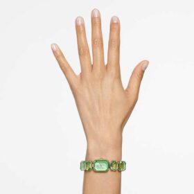 Watch Octagon Cut Bracelet, Green, Champagne Gold-Tone Finish Watch Octagon Cut Bracelet, Green, Champagne Gold-Tone Finish