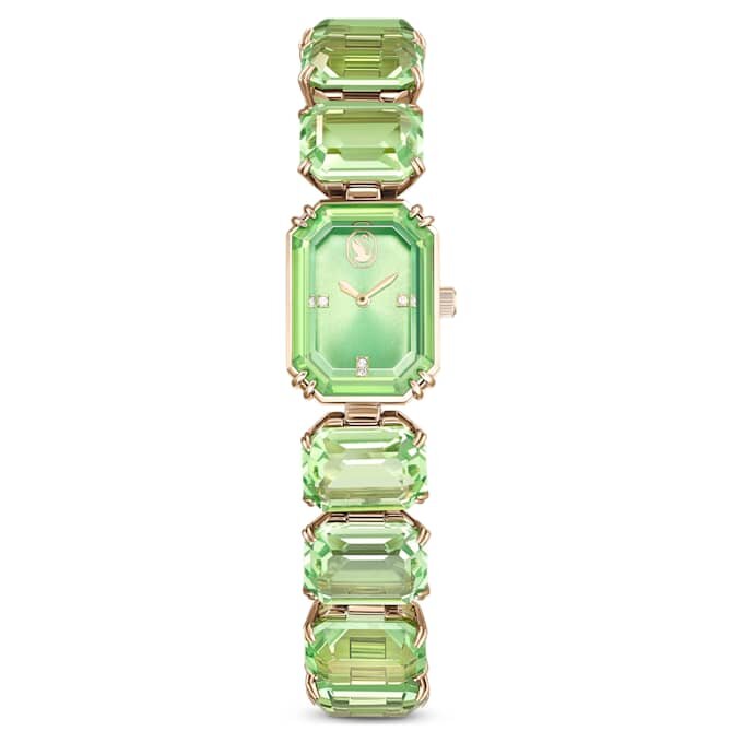 Watch Octagon Cut Bracelet, Green, Champagne Gold-Tone Finish Watch Octagon Cut Bracelet, Green, Champagne Gold-Tone Finish