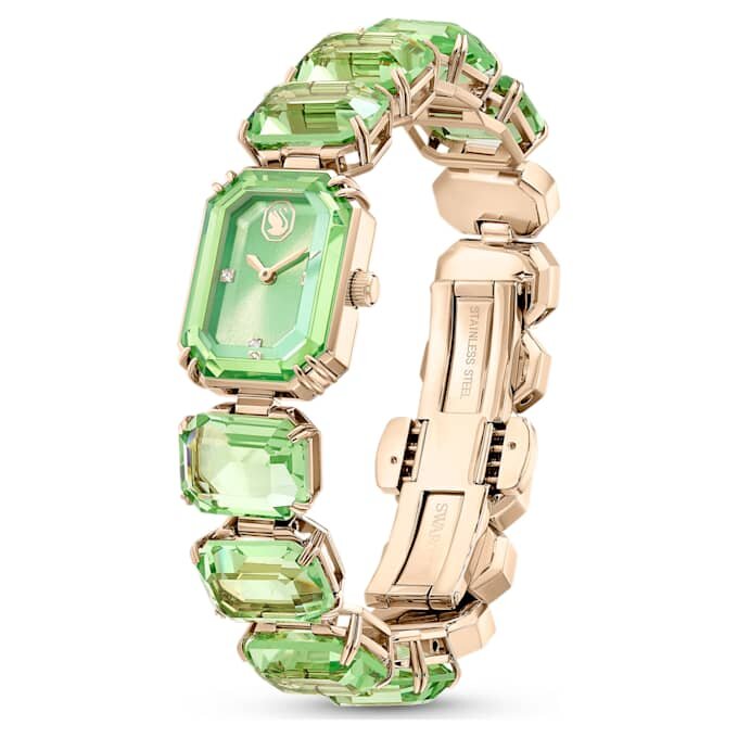 Watch Octagon Cut Bracelet, Green, Champagne Gold-Tone Finish Watch Octagon Cut Bracelet, Green, Champagne Gold-Tone Finish