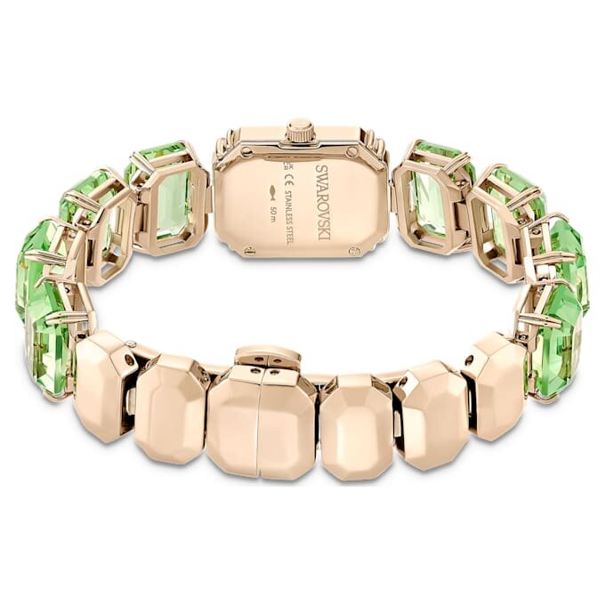 Watch Octagon Cut Bracelet, Green, Champagne Gold-Tone Finish Watch Octagon Cut Bracelet, Green, Champagne Gold-Tone Finish