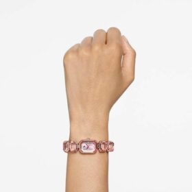 Watch Octagon Cut Bracelet, Pink, Rose Gold-Tone Finish Watch Octagon Cut Bracelet, Pink, Rose Gold-Tone Finish