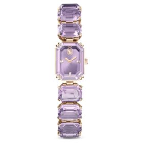 Watch Octagon Cut Bracelet, Purple, Champagne Gold-Tone Finish Watch Octagon Cut Bracelet, Purple, Champagne Gold-Tone Finish