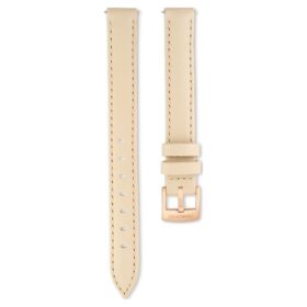 Watch Strap 12 Mm (0.47″) Width, Leather, Beige, Rose Gold-Tone Finish Watch Strap 12 Mm (0.47″) Width, Leather, Beige, Rose Gold-Tone Finish