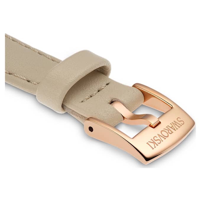 Watch Strap 12 Mm (0.47″) Width, Leather, Beige, Rose Gold-Tone Finish Watch Strap 12 Mm (0.47″) Width, Leather, Beige, Rose Gold-Tone Finish