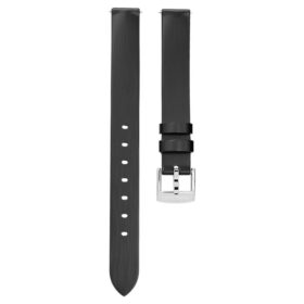 Watch Strap 12 Mm (0.47″) Width, Leather, Black, Stainless Steel Watch Strap 12 Mm (0.47″) Width, Leather, Black, Stainless Steel
