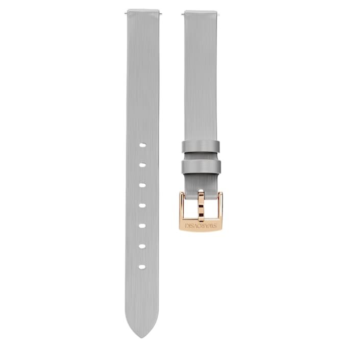 Watch Strap 12 Mm (0.47″) Width, Leather, Silver Tone, Rose Gold-Tone Finish Watch Strap 12 Mm (0.47″) Width, Leather, Silver Tone, Rose Gold-Tone Finish